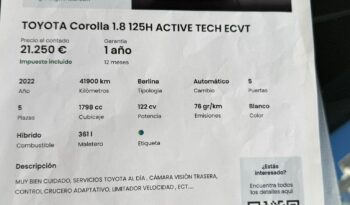 TOYOTA Corolla 1.8 125H ACTIVE TECH ECVT lleno